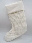 Pottery Barn Channel Quilted Velvet Christmas Stocking Ivory Large 24.5" #9080. Fixed Price $38.49.