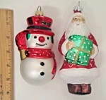 Santa Claus Frosty Snowman Christmas Ornament Winter Holiday Decoration Fun Gift. Fixed Price $11.00.
