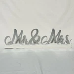 & Mrs. Wedding Sign Silver. Fixed Price $19.99.