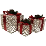 Northlight Set Of 3 Lighted White Rope Gift Box Christmas Decorations 9.75". Fixed Price $100.49.