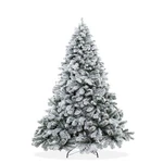 Open Box 4.5FT Snow-flocked Pine Realistic Artificial Holiday Christmas Tree. Fixed Price $43.99.