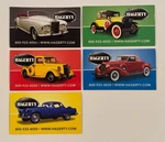 Hagerty Classic Car Magnets Set Of 5 Vintage Auto Insurance Promo Garage. Fixed Price $8.00.