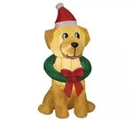 Gemmy 3.5FT Airblown Inflatable Dog Wearing Santa Hat W/wreath Lights. Fixed Price $15.15.
