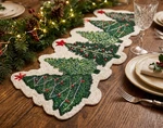 Christmas Tree Design Runner Beaded Topper Luxury Tableware 13X36 In. Fixed Price $78.62.