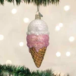 Old World Christmas Ice Cream Cone Blown Glass Ornament 32028. Fixed Price $19.88.