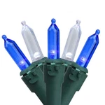 Northlight 50 Blue & Pure White Led Mini Christmas Lights 4" Spacing Green Wire. Fixed Price $17.49.