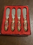 Lenox Christmas Holiday Nouveau Cheese Spreaders Set Of 4 In Box Brass Plated. Fixed Price $15.00.