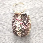 Vtg Pinecone Ornament Handmade Christmas Decor Fabric Crafts Large Finished 4". Fixed Price $14.99.