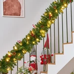 9' New Joiedomi 9FT Artificial Christmas Garland Prelit With Led Lights,. Fixed Price $75.00.