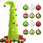 5 Ft Whimsical Christmas Tree With 12 Pcs Ball Ornaments Pop Up Lime Green Xm.... Fixed Price $56.10.
