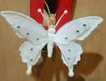 1 Pc Large White Glitter Butterfly W/rhinestone Mesh Wings Clip-on Ornament Deco. Fixed Price $9.99.