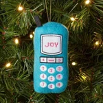 Fabric 'joy' Cell Phone Christmas Tree Ornament Blue - Wondershop. Fixed Price $15.95.