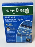 Merry Brite 70 Count Led Icicle Lights Cool Bulb/white Wire New. Fixed Price $12.99.