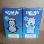 Gemmy Christmas Polar Bear, Penguin Tabletop Decor Airdorable Inflatable 22". Fixed Price $32.99.