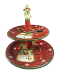 Noble Excellence Mates 2 Tier Serving Tray Stand Snowman Holidays Christmas. Fixed Price $7.20.