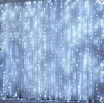 Bright White Christmas Indoor Curtain 300 Led LIGHTS-8 Modes. Fixed Price $10.99.