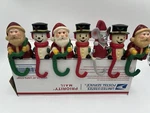 Lot Of 7 Vintage Christmas Blow Mold Stocking Holders Santas Snowmen Mouse. Fixed Price $22.00.
