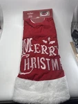 Red Shed 48" Christmas Tree Skirt Merry Fuzzy Trim Velour White New. Fixed Price $24.29.