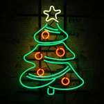 Christmas Tree Neon Light Sign 20"X16" Lamp Glass Decor Space Bar Wall Hanging. Fixed Price $134.63.