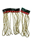 Kurt Adler (3 Gold & Ivory Christmas Beaded Garland Sets, Feet 9FT,. Fixed Price $42.53.