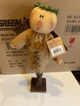 Primitive Decor Vintage Honey & Me Cloth Snowman Pedestal Figurine. Fixed Price $50.00.