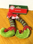 Elf Legs Feet Christmas Tree Ornament Grinch Decoration Glittery Striped New. Fixed Price $5.42.