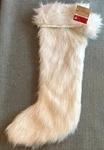 Celebrate White Faux Fur 22 Christmas Stocking. Fixed Price $18.50.