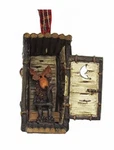 Kurt Adler Hinged Rustic Woodland Cottage Outhouse Xmas Ornament H3718-2. Fixed Price $14.88.