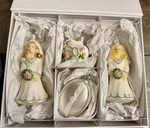 Inge Of Germany Wedding Day Ladies 4 Piece Glass Ornament Box Set. Fixed Price $112.00.