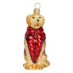 Joy To The World Golden Retriever In Puffer Coat Dog Glass Christmas Ornament. Fixed Price $64.98.