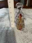 Handmade Glass Angel Figurine Gold Red Accents Christian Decor 6 Inch Tall. Fixed Price $25.00.