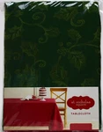 Nicholas Square Christmas Green Holly Berry Scroll 70 In Round Tablecloth. Fixed Price $29.99.