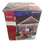 Gemmy #0670224 Airblown Elf Sleigh Lesson 8FT Inflatable Christmas Decoration. Fixed Price $137.00.