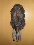 Artwall Pottery Hanging Figure & Bird 1976 Tribal Earth Mud Man Hippy. Fixed Price $75.00.