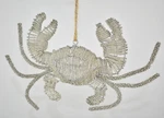 Pottery Barn 9" Beaded Silver Crab Ornament Christmas Ocean Beach Sea Nautical. Fixed Price $17.99.