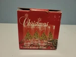 4 Vintage Christmas Tree Drinking Glasses 11-OZ. By Carlton New Old Stock 1985. Fixed Price $20.00.