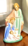 The Holy Family Statue Figurine Christian Home Decor 6" Tall Hand Painted Bisque. Fixed Price $14.99.