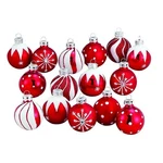 Kurt Adler Medallion Collection Red With White Glitter Decorated Glass Ball O.... Fixed Price $46.82.