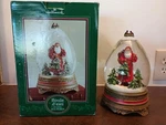 Hallmark Father Christmas 9" Musical Snow Water Globe Egg - Deck Halls W/box. Fixed Price $60.00.