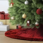 Velvet Red Round Tree Skirt With Fringe, Solid Holiday/christmas. Fixed Price $25.00.