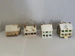 Reed & Barton Maine Porcelain Country House Christmas Tree Ornament Lot Of 4. Fixed Price $24.00.