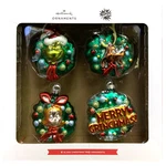 Hallmark Dr. Seuss's The Grinch Glass Christmas Tree Ornament 4-PACK. Fixed Price $19.99.