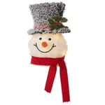 18" Flocked Tinsel Lighted Snowman Head Battery Op Christmas Fun Raz New 4255800. Fixed Price $69.95.