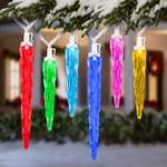 Gemmy Colormotion Multi-color Led Icicle Christmas Set, 24-LIGHTS 23FT. Fixed Price $49.99.