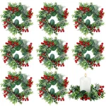 8 Pcs Mini Wreaths For Kitchen Cabinets Inch Christmas Candle Rings .... Fixed Price $50.31.