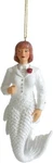 December Diamonds Mermaid Ornament White Tuxedo Bride Groom Lesbian Wedding. Fixed Price $38.99.