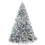 7.5FT Snow-flocked Pine Realistic Artificial Holiday Christmas Tree With Stand. Fixed Price $129.99.