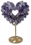 Pretty Lepidolite Crystal Love Heart Wings With Metal Stand. Fixed Price $72.00.