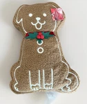 St. Nicholas Square Christmas Gingerbread Puppy Dog Decorative Pillow 16X11 Nwt. Fixed Price $28.99.