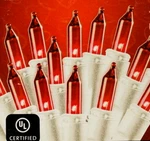 Red Mini Lights String White Wire 50 Count Romantic Christmas Sylvania Incandesc. Fixed Price $13.99.
